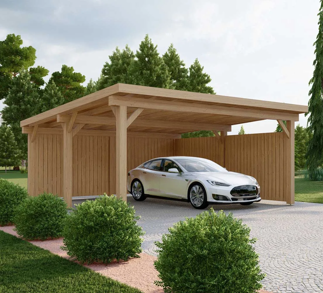  Carport mit Flachdach Magnolia W4, 6x6 m