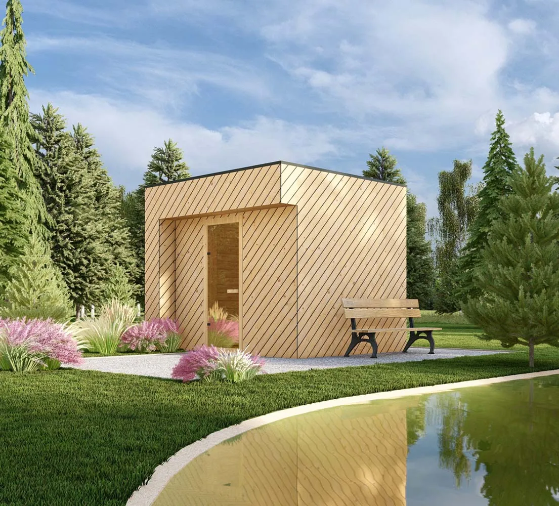 Außensauna Amyris, 3x3 m, BF 8m2 