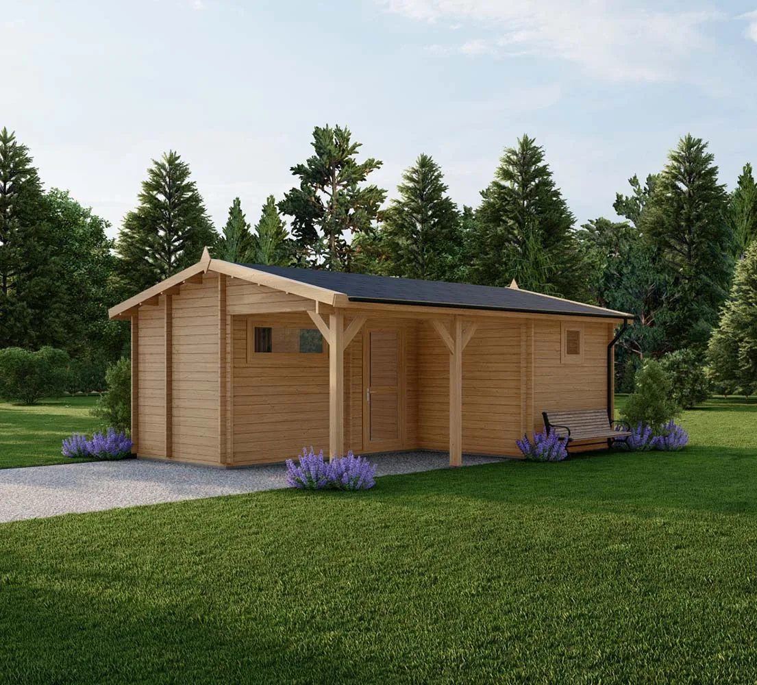 Außensauna Ginkgo, 7x5 m, BF 30m2