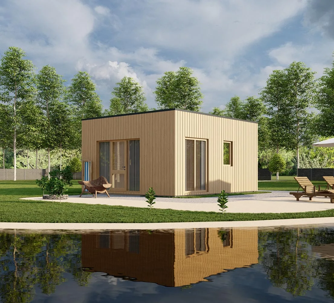 Blockbohlensauna Vanilla, 5x5 m, BF 28m2